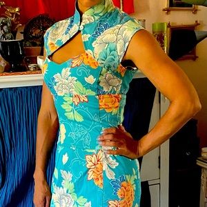 Chinese style neck summer dress